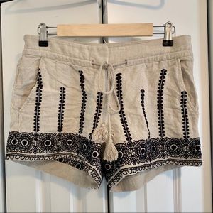 Loft Embroidered Linen Shorts